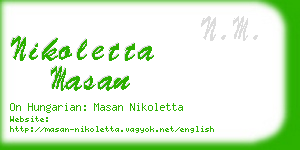 nikoletta masan business card